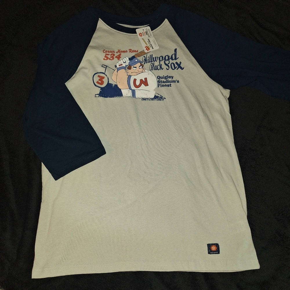 Hey Arnold Hillwood Black Sox Raglan T shirt size Medium -New With Tags!!